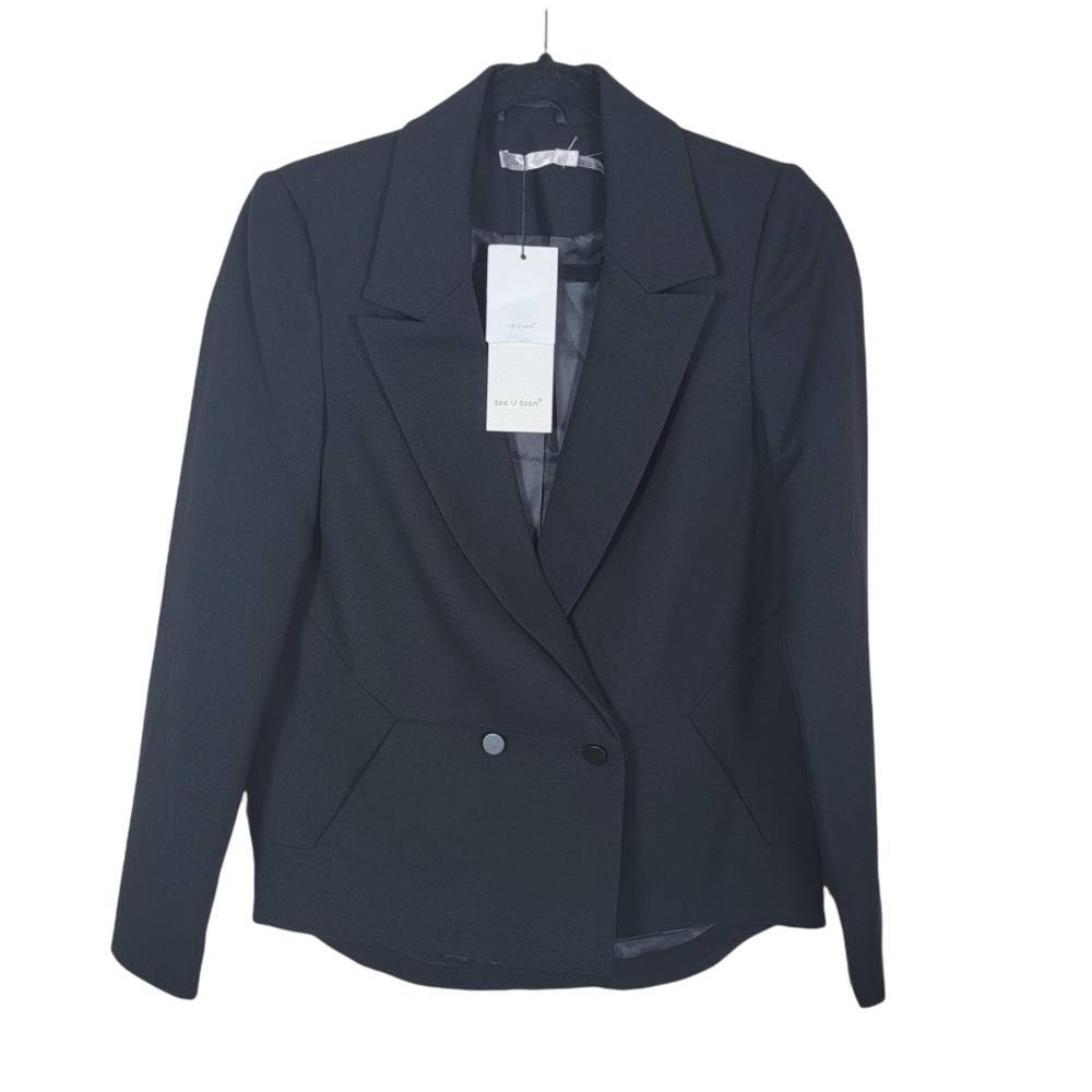NWT See U Soon Womens‎ Black Blazer Size S/M